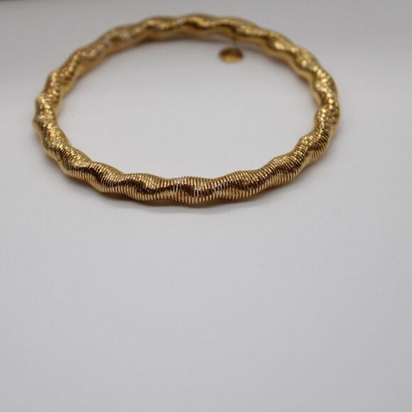 Sterling Silver Gold-tone Stretch Bangle by Leslie's - Picture 10 of 10